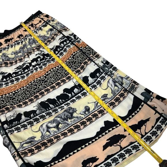 Vntg 80’s Dorothy Schoelen Safari Print Maxi Skirt - Picture 9 of 12
